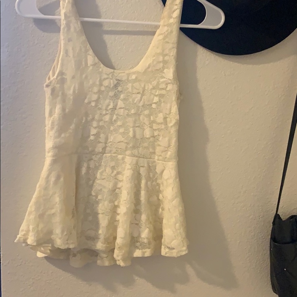 Cream colored high waist top